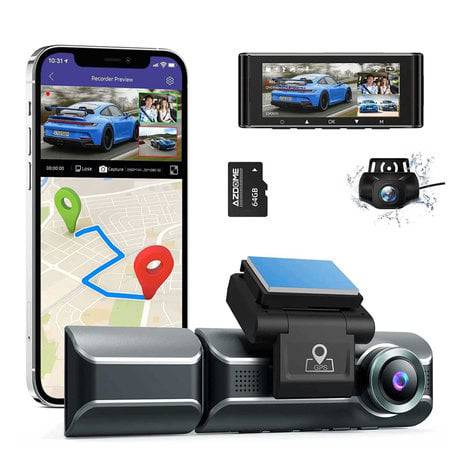 AZDome AZDome Dashcam M550 4K 1260P Wifi Auto Video Recorder met Achter & Interieur Camera Zwart INNPRO 5