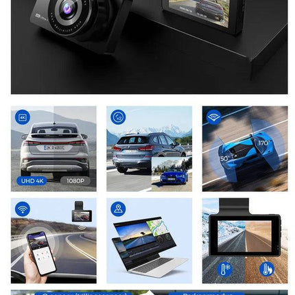 AZDome AZDome Dashcam M63 Lite True 4K Wifi Auto Video Recorder + Continue Voeding Zwart Combideal 8