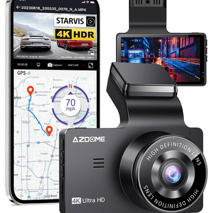 AZDome AZDome Dashcam M63 Lite True 4K Wifi Auto Video Recorder + Continue Voeding Zwart Combideal 2
