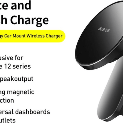 Baseus Baseus Big Energy iPhone houder MagSafe Draadloze Lader - [15W snel laden] Dashboard en Ventilatierooster Hurtel 9
