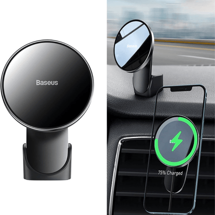 Baseus Baseus Big Energy iPhone houder MagSafe Draadloze Lader - [15W snel laden] Dashboard en Ventilatierooster Hurtel 2