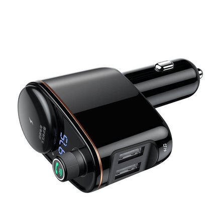 Baseus Baseus Bluetooth Muziek FM Transmitter Autolader 2x USB 3.4A Zwart Hurtel 4