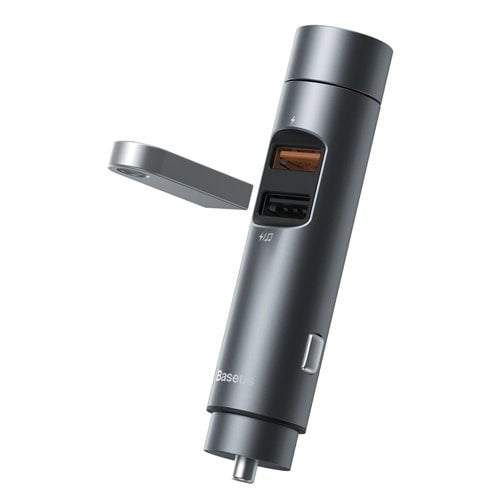Baseus Baseus Bluetooth Muziek FM Transmitter Autolader 2x USB 3.4A Zwart Hurtel 2