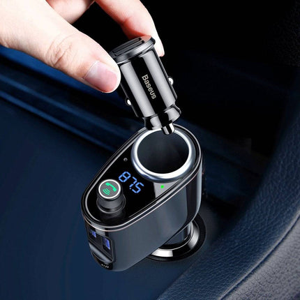 Baseus Baseus Bluetooth Muziek FM Transmitter Autolader 2x USB 3.4A Zwart Hurtel 6