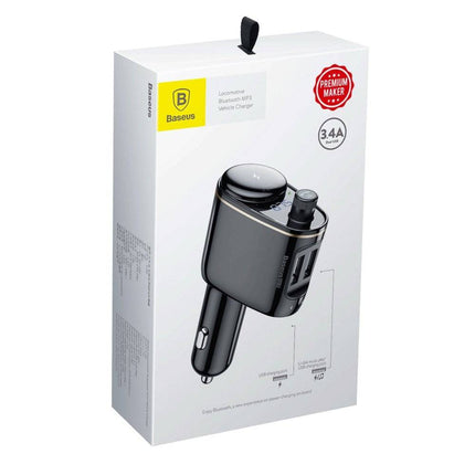 Baseus Baseus Bluetooth Muziek FM Transmitter Autolader 2x USB 3.4A Zwart Hurtel 10