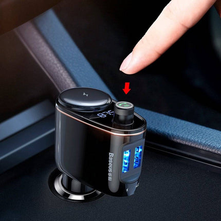 Baseus Baseus Bluetooth Muziek FM Transmitter Autolader 2x USB 3.4A Zwart Hurtel 9