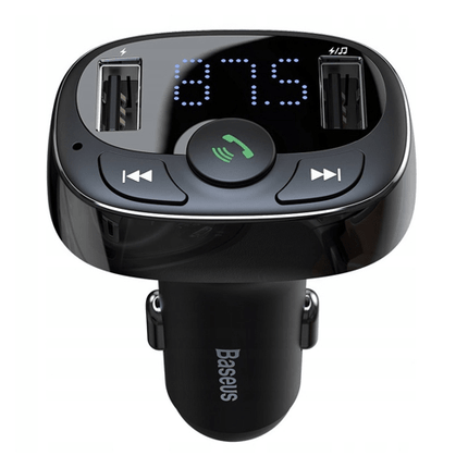 Baseus Bluetooth Muziek FM Transmitter en Dubbele USB Poort Autolader - VCTparts.nl