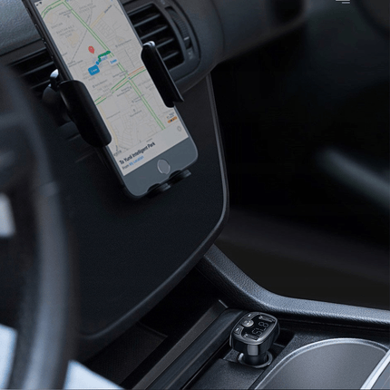 Baseus Bluetooth Muziek FM Transmitter en Dubbele USB Poort Autolader - VCTparts.nl