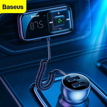 Baseus Baseus Dubbele USB Poort Autolader en Bluetooth FM Muziek Transmitter Zwart Hurtel 6