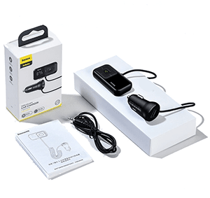 Baseus Baseus Dubbele USB Poort Autolader en Bluetooth FM Muziek Transmitter Zwart Hurtel 7