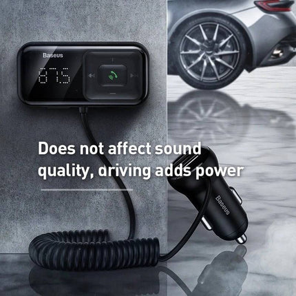 Baseus Baseus Dubbele USB Poort Autolader en Bluetooth FM Muziek Transmitter Zwart Hurtel 5