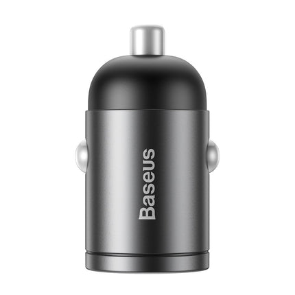 Baseus Baseus Mini USB Autolader QC 3.0 30W Snellader Grijs Hurtel 2