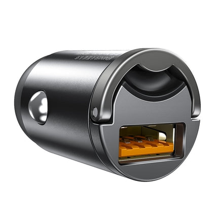 Baseus Baseus Mini USB Autolader QC 3.0 30W Snellader Grijs Hurtel 4