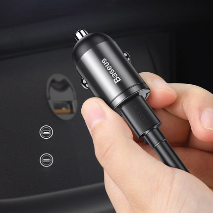 Baseus Baseus Mini USB Autolader QC 3.0 30W Snellader Grijs Hurtel 8