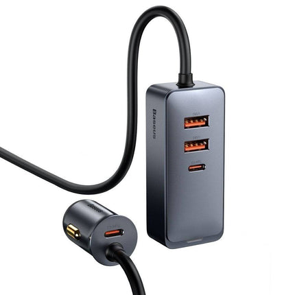 Baseus Share Together 120W Multiport (2x USB - A - 1x USB - C) Autolader Veilige Autolader Grijs - VCTparts.nl