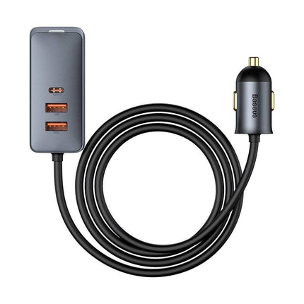 Baseus Share Together 120W Multiport (2x USB - A - 1x USB - C) Autolader Veilige Autolader Grijs - VCTparts.nl