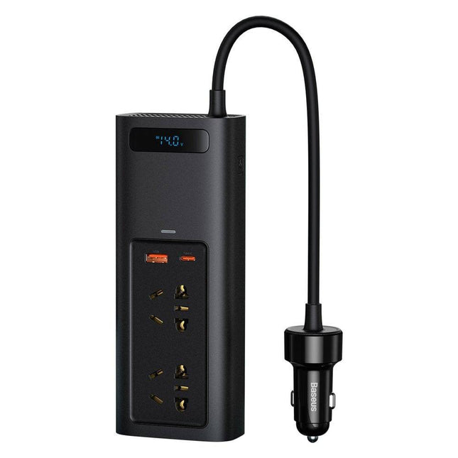 Baseus Baseus Stroom Omvormer 12V/220V Sigarettenplug naar Stopcontact Zwart (1 x USB - A 1x USB - C) 150W Hurtel 10