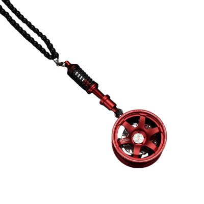 Binnenspiegel Hanger Velg Achteruitkijkspiegel - Rood met Rode Veer