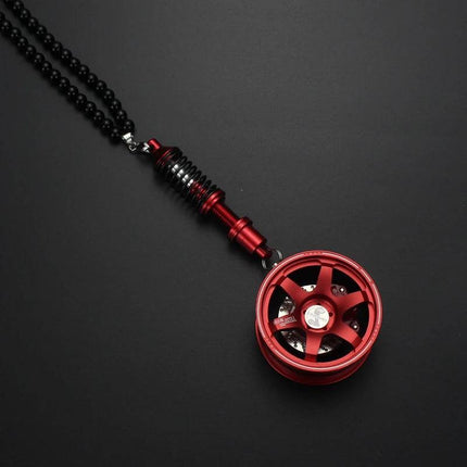 VCTparts Binnenspiegel Hanger Velg Achteruitkijkspiegel - Rood met Rode Veer NORGOS 4