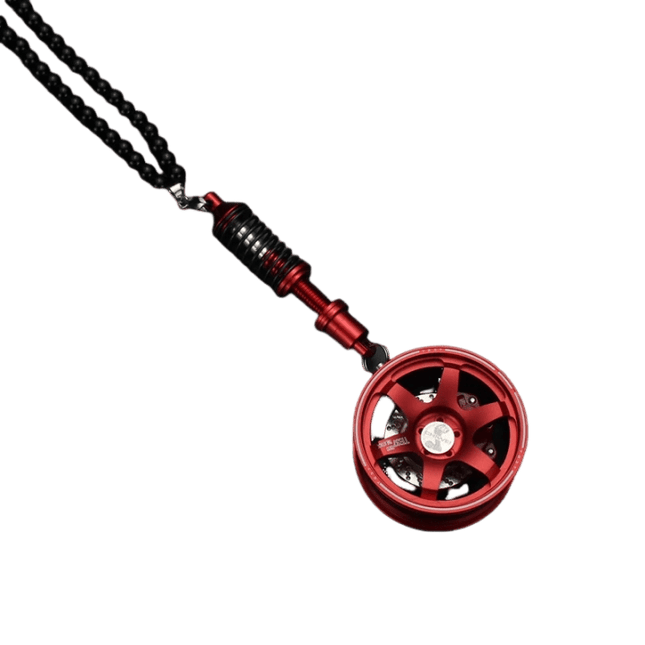 Binnenspiegel Hanger Velg Achteruitkijkspiegel - Rood met Rode Veer - VCTparts.nl