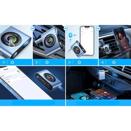 VCTparts Bluetooth AUX Zender Bluetooth 5.3 (zender/ontvanger) voor Auto Grijs VCTparts 6