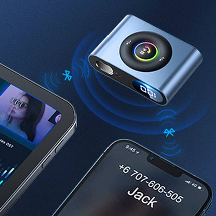 VCTparts Bluetooth AUX Zender Bluetooth 5.3 (zender/ontvanger) voor Auto Grijs VCTparts 5