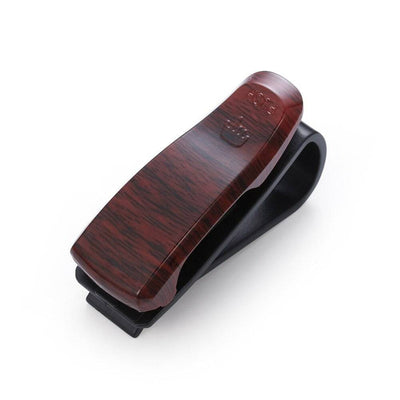 Brillenhouder voor auto zonneklep – Dark Wood – Zonnebril houder met clip