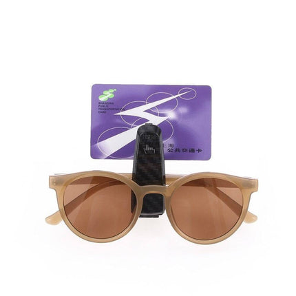 VCTparts Brillenhouder voor auto zonneklep – Dark Wood – Zonnebril houder met clip NORGOS 4