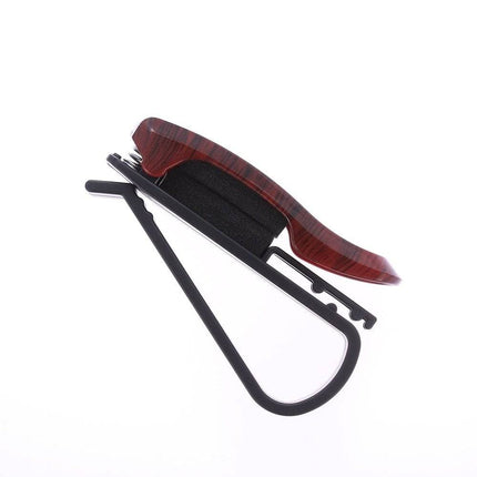 VCTparts Brillenhouder voor auto zonneklep – Dark Wood – Zonnebril houder met clip NORGOS 5