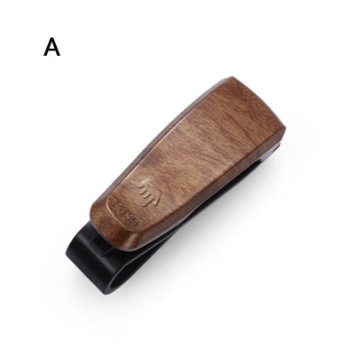 Brillenhouder voor auto zonneklep – Polished Wood – Zonnebril houder met clip
