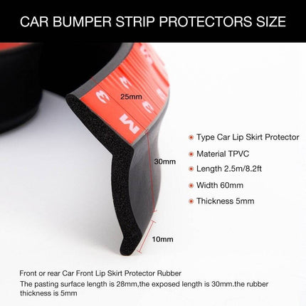 VCTparts Bumper Bescherming Lip Verlaging Strip Rubber Zwart (2.5m) NORGOS 4