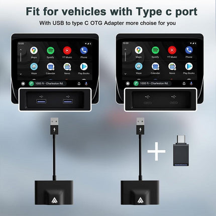 VCTparts Car Dongle Wireless USB Adapter Geschikt voor Android Auto - Draadloos verbinden - 2023 Vernieuwd Model NORGOS 9