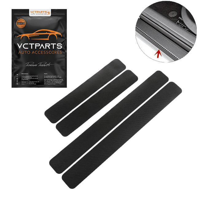 VCTparts Carbon Fiber Deur Instaplijst Sticker - Wrap Folie Kras Bescherming (Set van 4 stuks) NORGOS 1