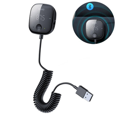 Carkit met Bluetooth V5.0 en FM-transmitter Handsfree Luidsprekertelefoon Bellen Muziek USB