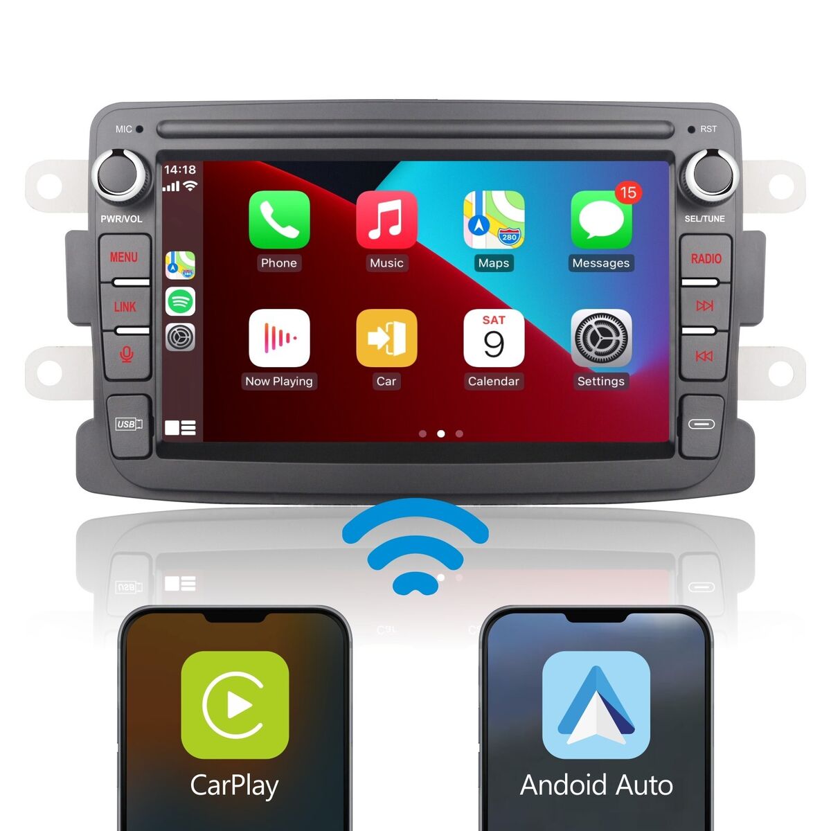 Android autoradio voor Renault Dacia Sandero Duster Captur Lada Xray 2 Logan Wireless Carplay 7 inch autoradio met Android Auto GPS Navi WiFi Mirror Link Bluetooth FM/RDS/HiFi achteruitrijcamera Android autoradio voor Renault Dacia Sandero Duster Captur Lada Xray 2 Logan Wireless Carplay 7 inch autoradio met Android Auto GPS Navi WiFi Mirror Link Bluetooth FM/RDS/HiFi achteruitrijcamera