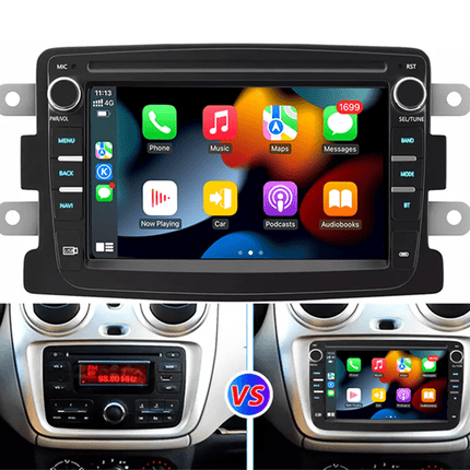 CarPlay & Android Auto Autoradio voor Dacia/Renault Logan, Dokker, Duster, Sandero, Lodgy en Renault Captur & Symbol – GPS Navigatie & Touchscreen – Inbouwen / Inbouwservice / Installatie - VCTparts.nl