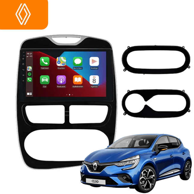 CarPlay & Android Auto Autoradio voor Renault Clio 2013–2016 – GPS Navigatie & Touchscreen – Inbouwen / Inbouwservice / Installatie - VCTparts.nl