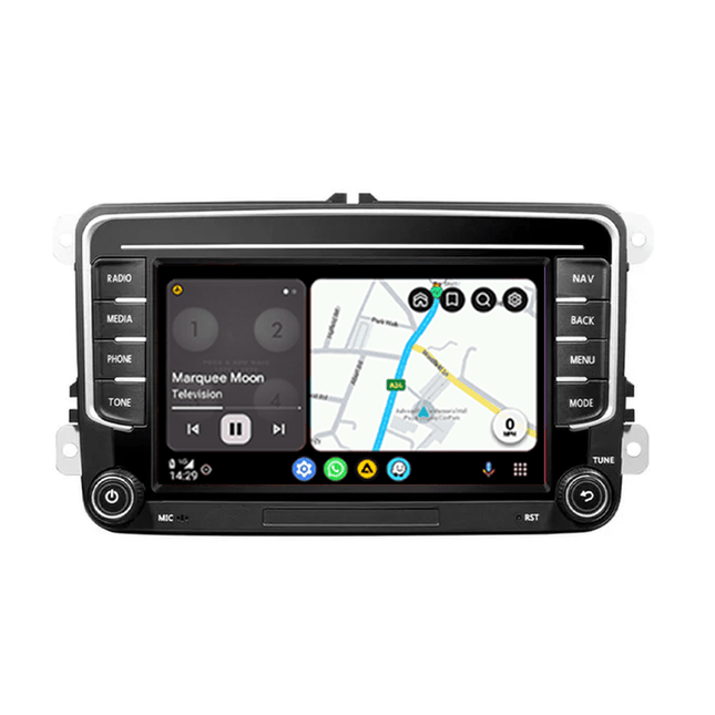 CarPlay & Android Auto Multimedia Scherm voor Volkswagen, Skoda, Seat – GPS Navigatie – Geschikt voor Golf 5/6, Passat B6, Polo, Jetta, Touran, Octavia en meer – Inbouwen / Inbouwservice / Installatie - VCTparts.nl