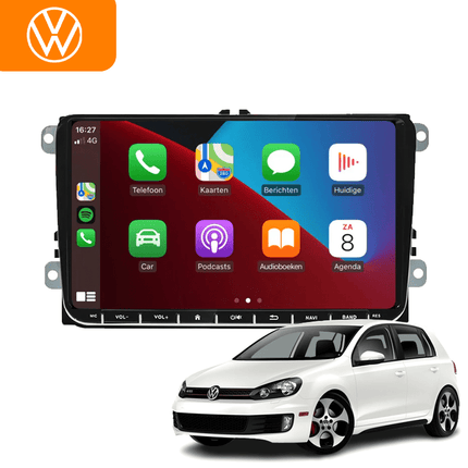VCTparts CarPlay & Android Auto Radio voor VW Golf 5/6, Polo, Jetta, Passat, Touran, Tiguan, Leon, Octavia, Sharan – GPS Navigatie & Touchscreen – Inbouwen / Inbouwservice / Installatie Ainavi 1
