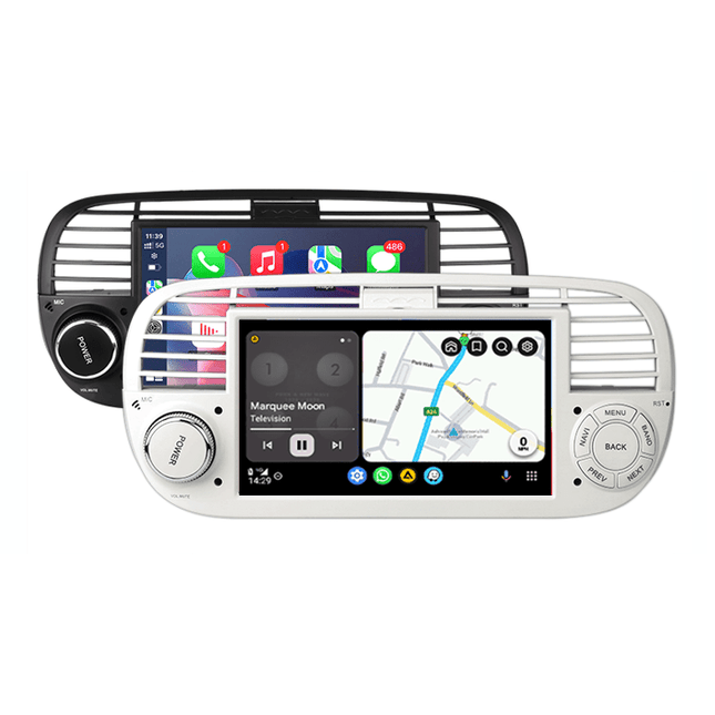 CarPlay & Android Auto Scherm voor Fiat 500 (2007–2015) – Draadloos Multimedia Touchscreen, GPS Navigatie – Inbouwen / Inbouwservice / Installatie - VCTparts.nl
