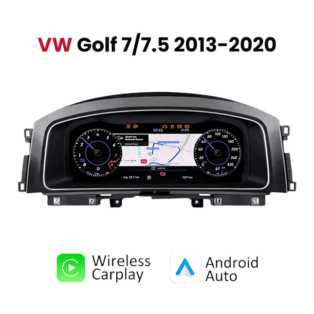 CarPlay en Android Auto Digitale Virtuele Cockpit Instrument Gauge Cluster Snelheidsmeter Voor VW PASSAT CC B7 B8 GOLF 6 7 MK7 Tiguan Scirocco Jetta T6 Sharan - VCTparts.nl