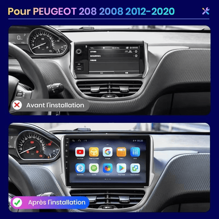 VCTparts CarPlay en Android Auto Multimedia Speler voor Peugeot 2008 / 208 2012–2018 – GPS Navigatie en Touchscreen – Inbouwen / Inbouwservice / Installatie Ainavi 9