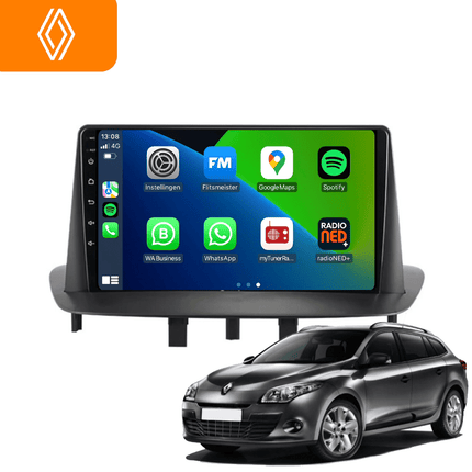 CarPlay en Android Auto Multimedia Speler voor Renault Mégane 2008–2016 – GPS Navigatie en Touchscreen – Inbouwen / Inbouwservice / Installatie - VCTparts.nl