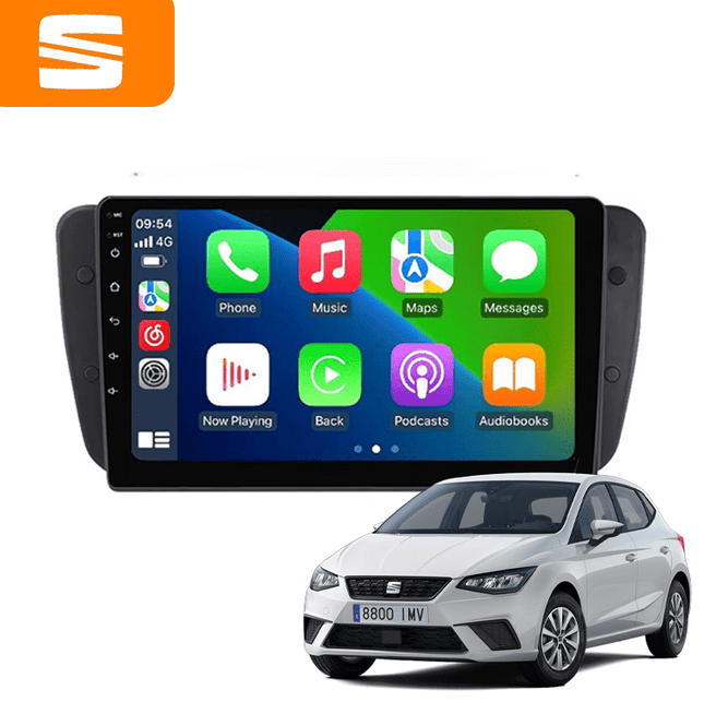 CarPlay en Android Auto Multimedia Speler voor SEAT Ibiza 2008–2014 – GPS Navigatie en Touchscreen – Inbouwen / Inbouwservice / Installatie - VCTparts.nl
