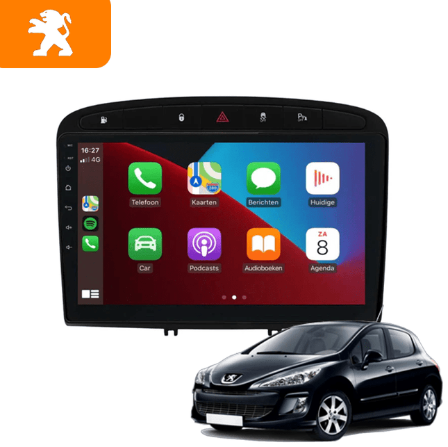 CarPlay en Android Auto Radio 9 Inch voor Peugeot 308/408 (2007–2015) – GPS Navigatie Touchscreen – Inbouwen / Inbouwservice / Installatie - VCTparts.nl