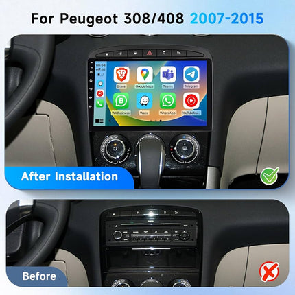 VCTparts CarPlay en Android Auto Radio 9 Inch voor Peugeot 308/408 (2007–2015) – GPS Navigatie Touchscreen – Inbouwen / Inbouwservice / Installatie Ainavi 4