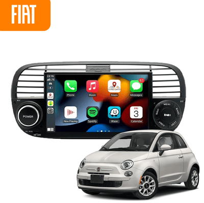 CarPlay en Android Auto Scherm Zwart voor Fiat 500 (2007–2015) – Draadloos Multimedia Touchscreen, GPS Navigatie – Inbouwen / Inbouwservice / Installatie
