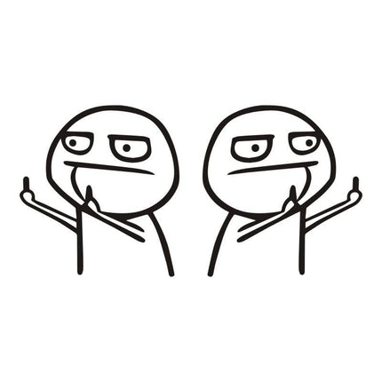 Cartoon JDM Sticker Middelvinger Zwart Vinyl Decal Tuning Japper - VCTparts.nl