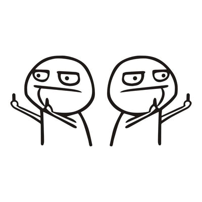 Cartoon JDM Sticker Middelvinger Zwart Vinyl Decal Tuning Japper