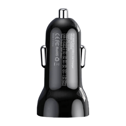 Choetech Choetech Autolader Telefoon 2x USBC 40W PD 3.0 12/24V Zwart 2